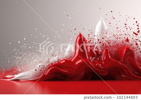 Network technology background futuristic tech red and white wave background. Low poly 3d wire made with generative AI Scy fi space illustration Network technology background futuristic tech red and white wave background. Low poly 3d wire made with generative AI Scy fi space illustration 102144803