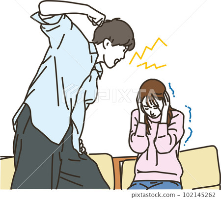 Image of a man doing DV to a woman 102145262
