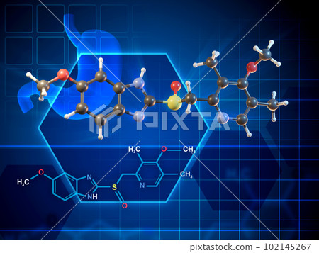 Omeprazole molecule 102145267