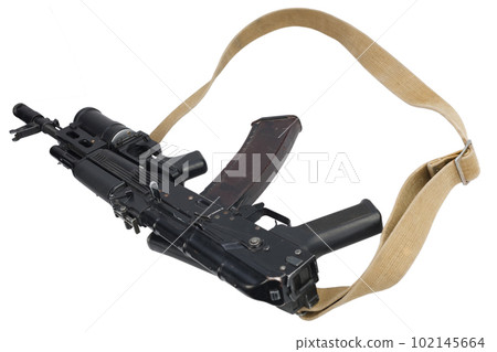 Modern kalashnikov 5.45x39 mm AK 74M assault rifle with 40 mm underbarrel grenade launcher 102145664