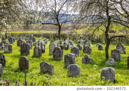 An old jewish cemetery at Hagenbach, Pretzfeld in Franconian Switzerland, Bavaria, Germany. An old jewish cemetery at Hagenbach, Pretzfeld in Franconian Switzerland, Bavaria, Germany. 102146572