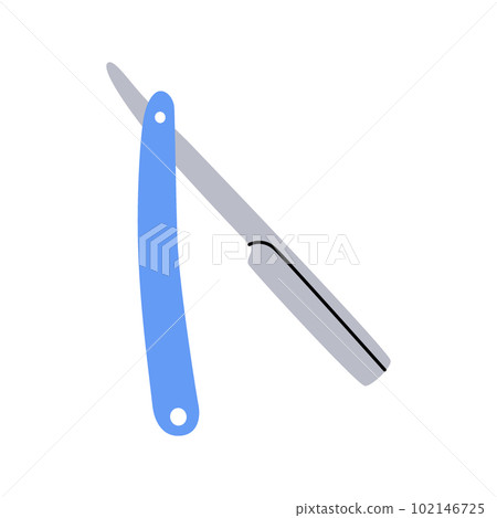 Sharp razor blade icon. Barber shop and hairdresser tools silhouette. Vector illustration. 102146725