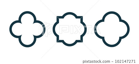Quatrefoil symbol set. Quatrefoil geometric shape. Vector 102147271