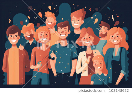 Multicultural group of friends laughing and sharing happy moments together. Perfect for capturing the positive emotions of human relationships and communication. AI Generative. Multicultural group of friends laughing and sharing happy moments together. Perfect for capturing the positive emotions of human relationships and communication. AI Generative. 102148622