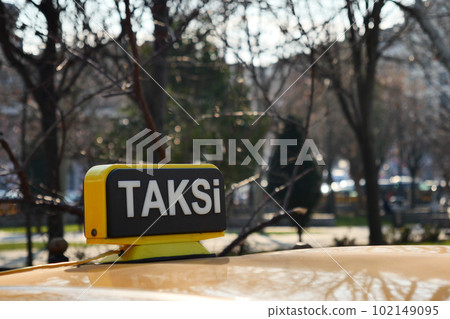 Taxi car in the street in Istanbul Taxi car in the street in Istanbul 102149095