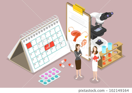 3D Isometric Flat Vector Conceptual Illustration of Endometriosis 102149164