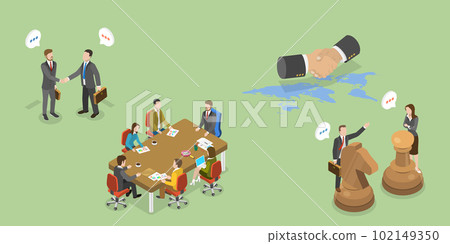 3D Isometric Flat Vector Conceptual Illustration of Negotiation 3D Isometric Flat Vector Conceptual Illustration of Negotiation 102149350