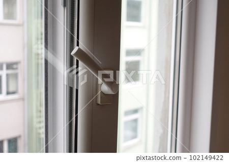 black plastic pvc window at home. black plastic pvc window at home. 102149422