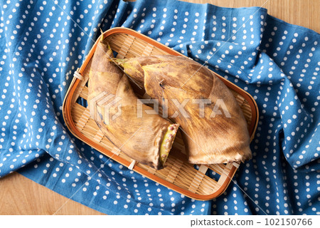 Bamboo shoots on a colander Bamboo shoots on a colander 102150766