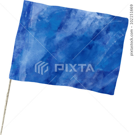 watercolor blue flag 102151669