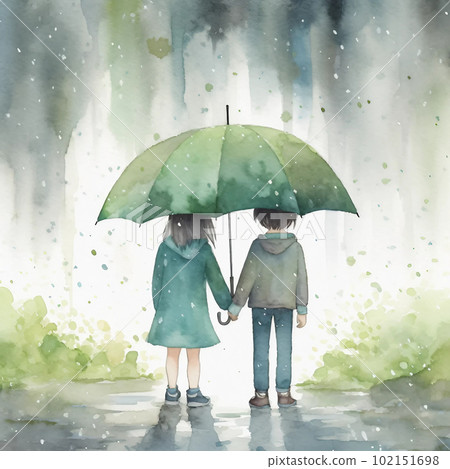 雨季好朋友水彩風-AI創作 雨季好朋友水彩風-AI創作 102151698