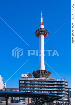 Kyoto Station, Kyoto Tower in clear weather Kyoto Station, Kyoto Tower in clear weather 102153552