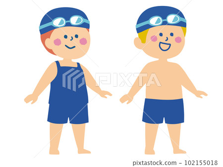 一個孩子在學校泳裝的插圖 102155018