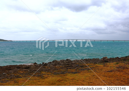 Ikema Bridge seen from Nishi Hennazaki on Miyako Island 102155546