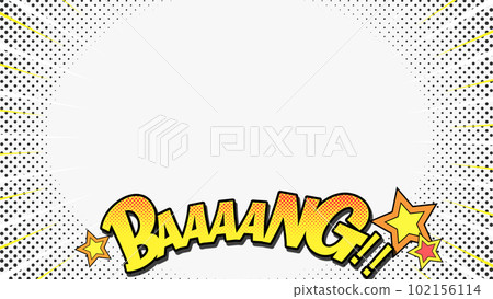 集中線和 BAAANG 字符 白色背景 102156114