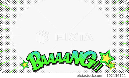 集中線和 BAAANG 字符 白色背景 集中線和 BAAANG 字符 白色背景 102156121