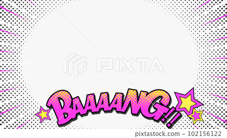 集中線和 BAAANG 字符 白色背景 102156122