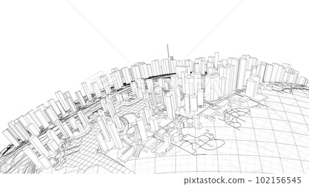 3d city sphere. Vector rendering of 3d 3d city sphere. Vector rendering of 3d 102156545
