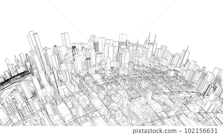 3d city sphere. Vector rendering of 3d 102156631