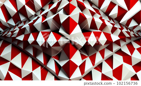 Generative AI, Symmetrical Geometric Pattern in Red and White Generative AI, Symmetrical Geometric Pattern in Red and White 102156736