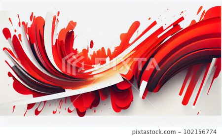 Generative AI, Red Brushstrokes on White Canvas Generative AI, Red Brushstrokes on White Canvas 102156774