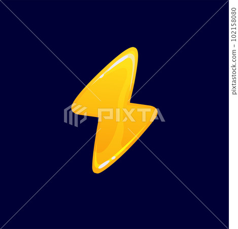 Golden lighting, cartoon bolt isolated trophy award icon. Vector danger sign, flash light and champion symbol. Fastest speed sign, energy and charge, electrical thunderbolt medal, trophy reward Golden lighting, cartoon bolt isolated trophy award icon. Vector danger sign, flash light and champion symbol. Fastest speed sign, energy and charge, electrical thunderbolt medal, trophy reward 102158080