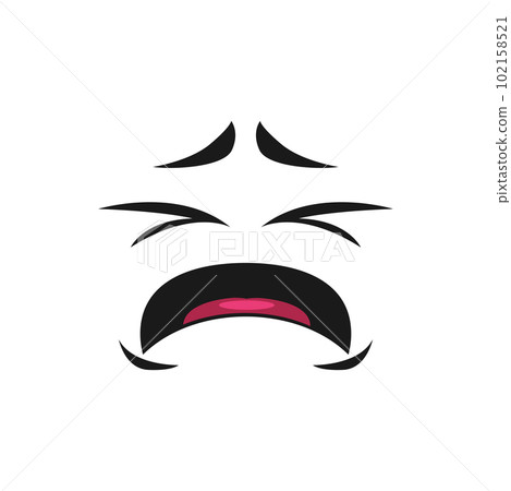 Cartoon face, disgust vector emotion with closed eyes, sour taste, aversion facial expression, funny emoji. Naughty or disgusting emoji isolated on white background Cartoon face, disgust vector emotion with closed eyes, sour taste, aversion facial expression, funny emoji. Naughty or disgusting emoji isolated on white background 102158521