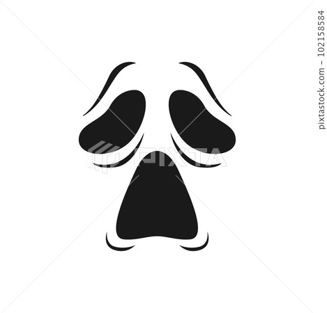 Frightened Ghost Face Vector Icon Halloween Emoji Scary Evil