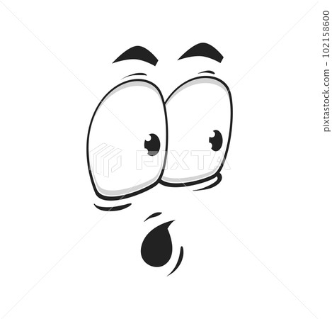 Cartoon Face Vector Icon Scared Funny Emoji Plaintive Facial