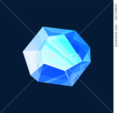 Spinel, turquoise gemstone isolated precious stone. Vector blue Jadeite, moonstone apatite benitoite ui game design element. Sapphire or tourmaline, aquamarine topaz azurite shiny expensive stone 102158603