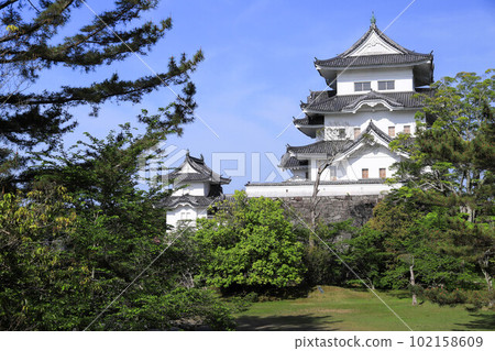 Iga Ueno Castle during the fresh green season Iga Ueno Castle during the fresh green season 102158609