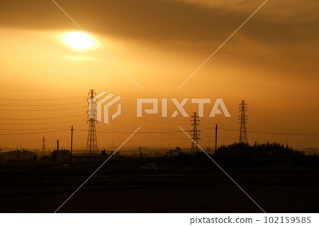 Tower and sunset Tower and sunset 102159585