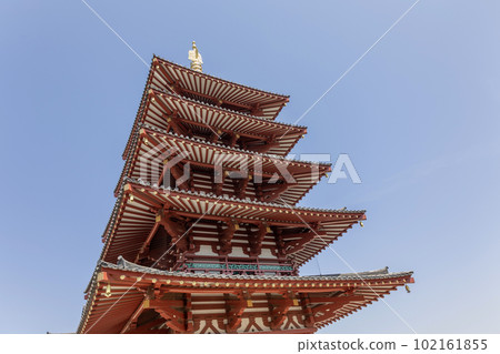 Osaka, Shitennoji "Five-storied pagoda" (photographed on April 1, 2023) 102161855