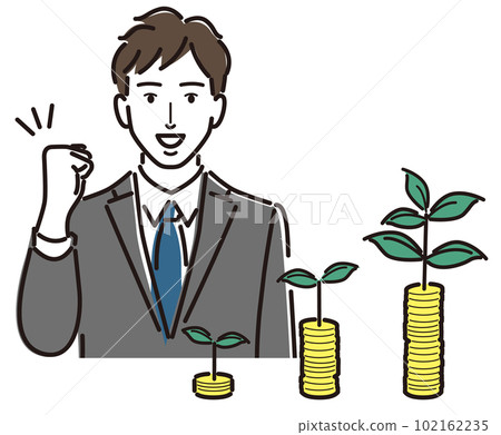 資產形成和擺出膽量姿勢的商人 資產形成和擺出膽量姿勢的商人 102162235