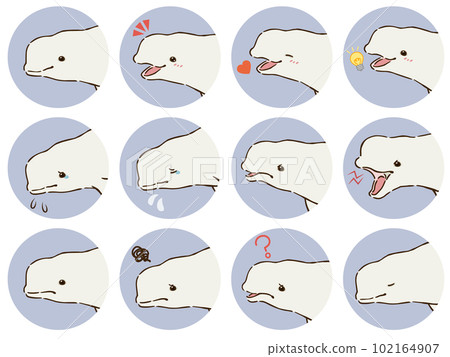 白鯨 (Beluga) 面部表情圖標集 102164907