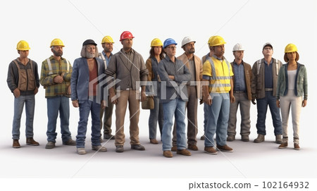 在建築工地工作的人:人工智能工作 在建築工地工作的人:人工智能工作 102164932