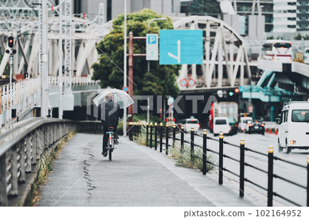 Bicycle umbrella driving Bicycle umbrella driving 102164952