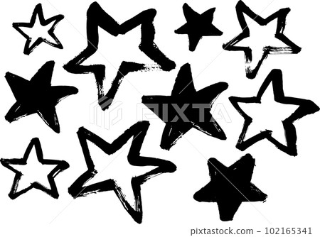 一組用日式毛筆繪製的星星 102165341