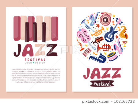 Jazz Musical Festival and Concert Card with Instrument Vector Template 102165728