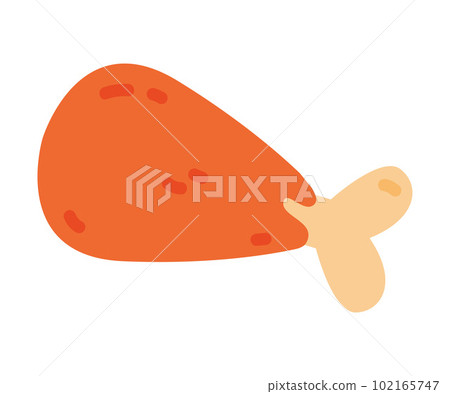 Fried Chicken Leg as Tasty Poultry Meat with Bone Vector Illustration 102165747