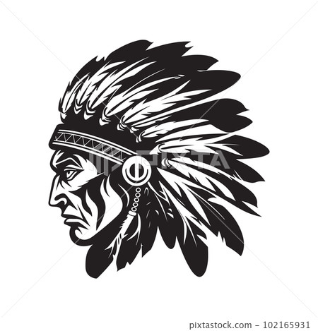 apache, vector concept digital art, hand drawn illustration apache, vector concept digital art, hand drawn illustration 102165931