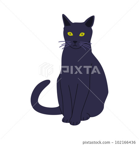 Black Cat as Traditional Istanbul Symbol Vector Illustration 102166436