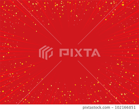 Background material Confetti & concentration line Red Gold Celebration Gift Winner 102166851