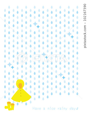 雨、雨衣和雨靴背景的矢量圖 102167390