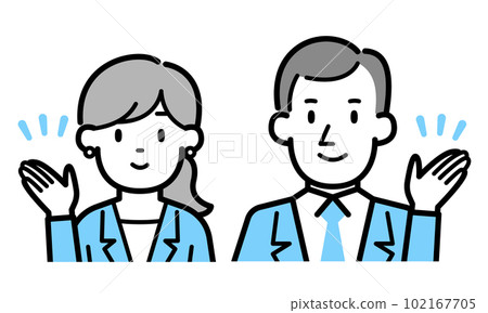 Illustration of a business person male and female to guide Illustration of a business person male and female to guide 102167705