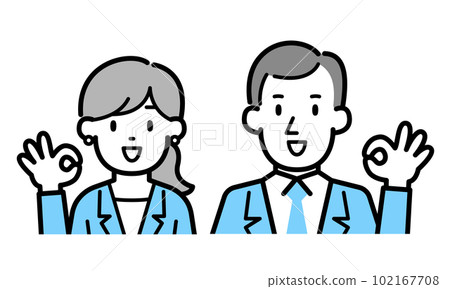 Illustration of business men and women doing OK 102167708