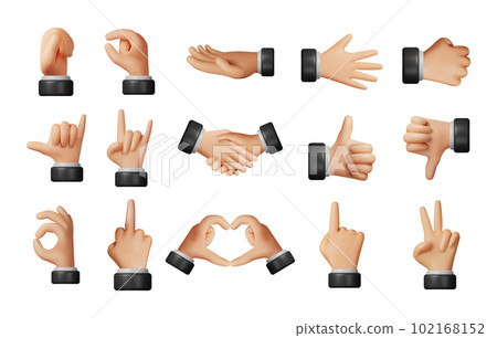 3d Set of Realistic Hands Gestures 102168152