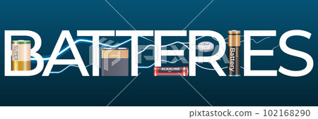 Batteries Power Text Composition 102168290