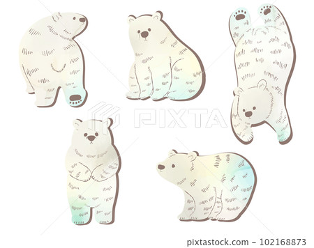 水彩風格_手繪白熊插畫集 102168873