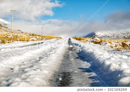 The R254 connects Doochary and Glenveagh Nation Park in County Donegal - Ireland 102169269
